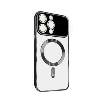 Magsafe Back Cover Wireless Charging With Camera Lens For Iphone 15  - Color : Black