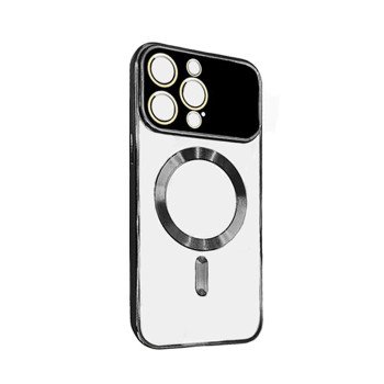Magsafe Back Cover Wireless Charging With Camera Lens For Iphone 14 Pro Max  - Color : Black