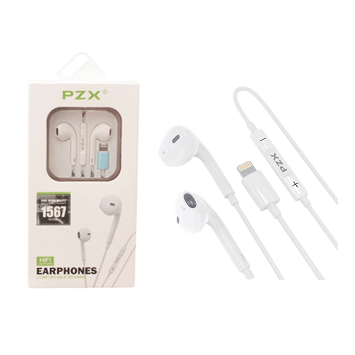 PZX 1567 In-ear HIFI Lightning Earphones Directly Using - Color : White