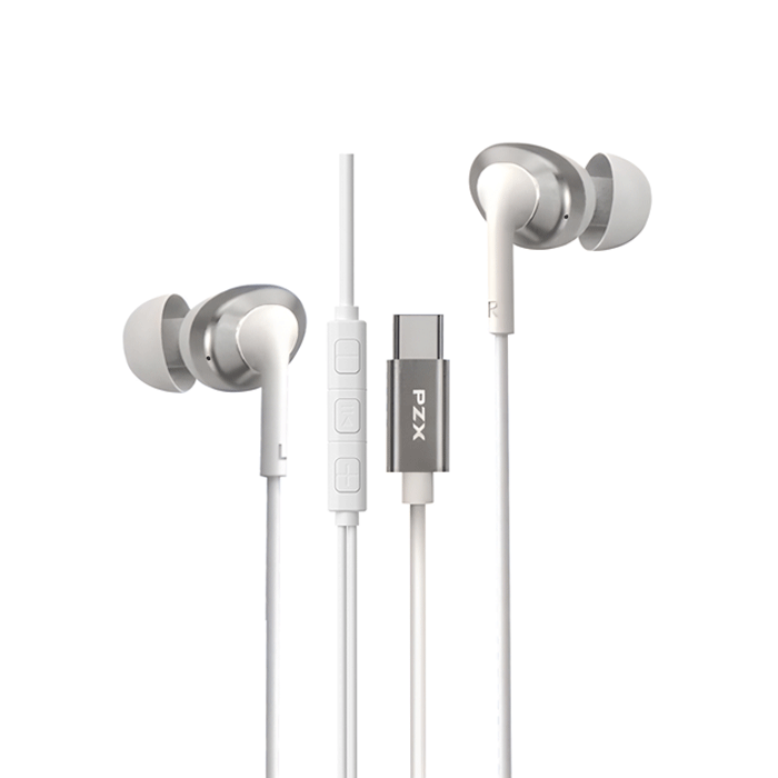 PZX 1583 in-Ear 1.2mm in-Ear Wired Type-C Earphone 1.2Μ - Color: White
