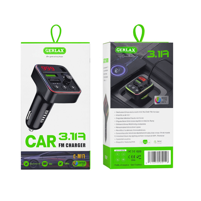 GERLAX C-M17 Multifunchion Wireless Car FM Player 3.1A - Color : Black