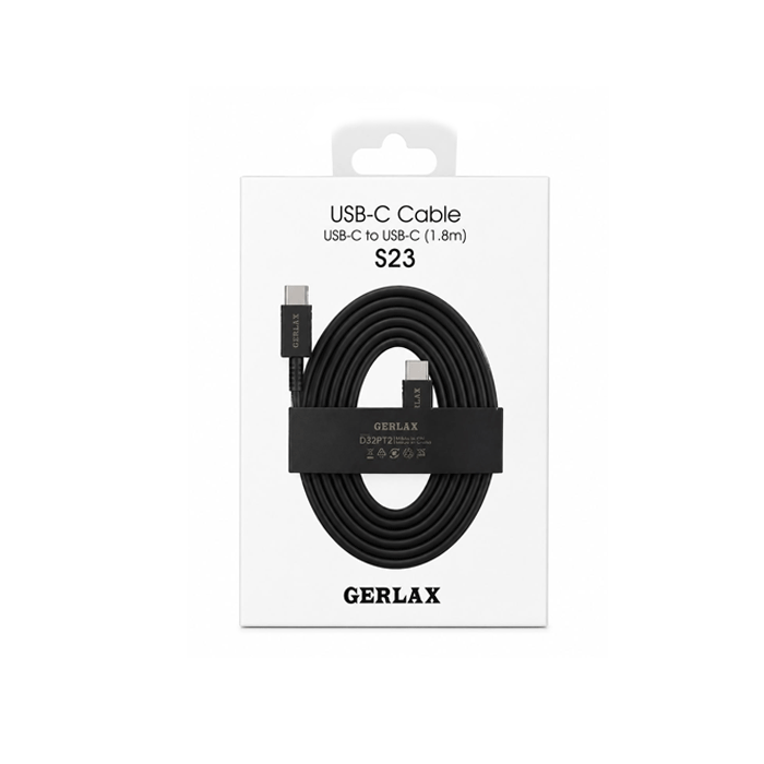 GERLAX D32PT2 Charging Cable Type-C σε Type-C 1.8M - Color: Black