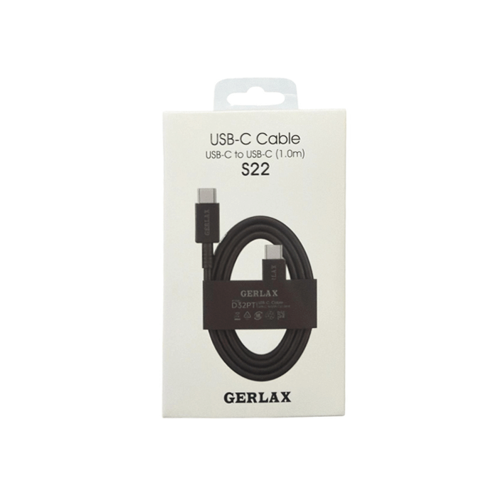 GERLAX D32PT Charging Cable Type-C σε Type-C 1M - Color: Black