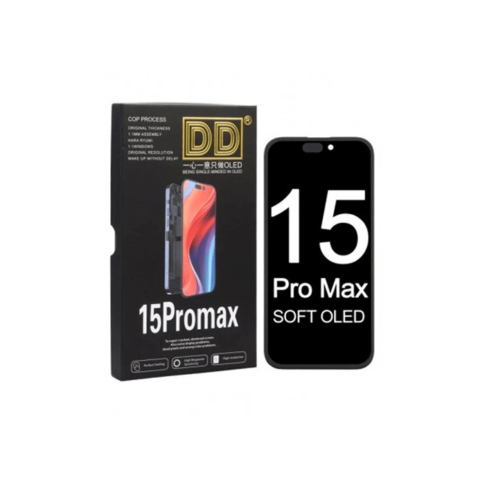 DD SOFT OLED LCD Complete for Apple iPhone 15 PRO MAX - Color : Black