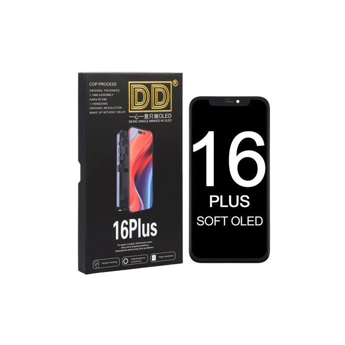 DD SOFT OLED LCD Complete for Apple iPhone 16 PLUS - Color : Black