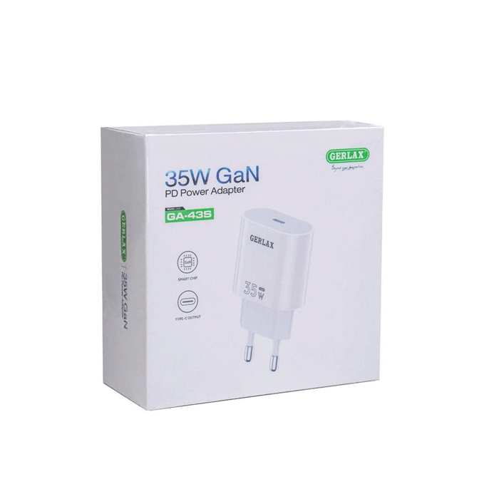 GERLAX GA-43S Mobile Fast Charger 35W Gan With 1 Type-C Port - Color: White