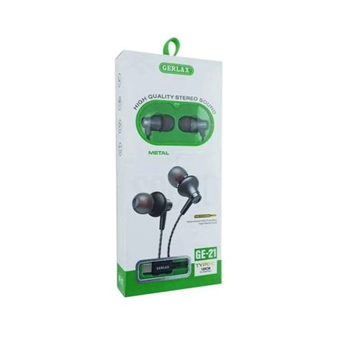 GERLAX GE-21 in-Ear in-Ear Wired Type-C Earphone 1Μ - Color: Black