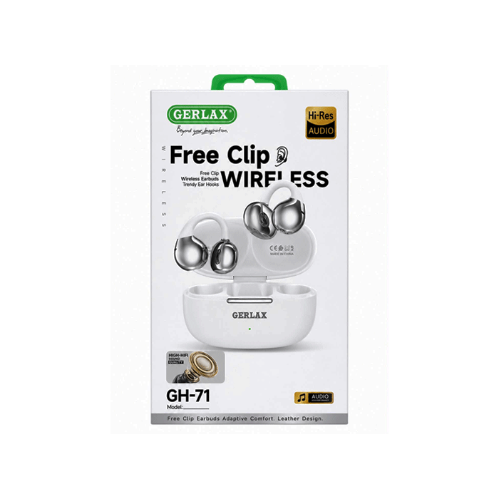 GERLAX GH-71 Earbud Bluetooth Earphones Free Clip With Charging Case - Color : White