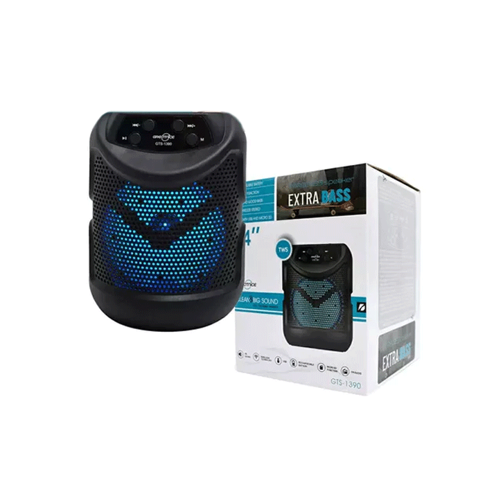 Wireless Speaker GTS-1390 Bluetooth RGB Color : Black