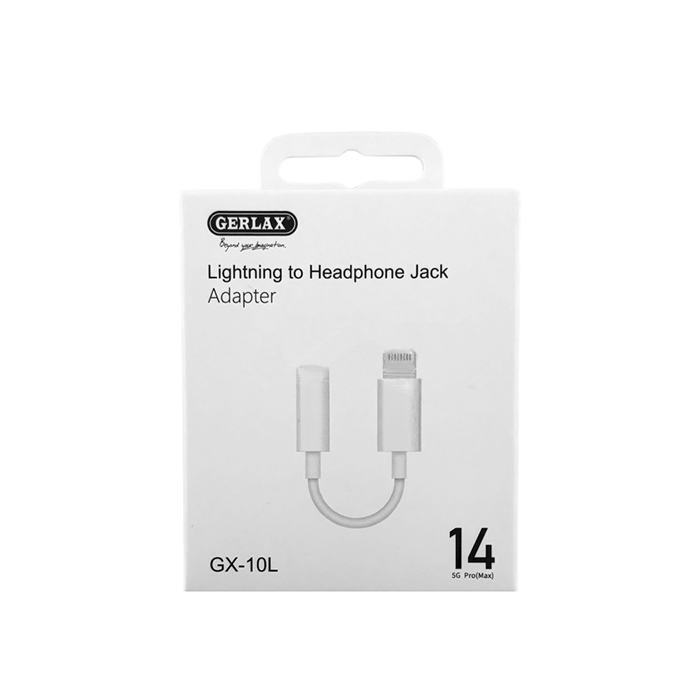 GERLAX GX-10L Converter Lightning Male To AUX 3.5mm Adapter - Color: White