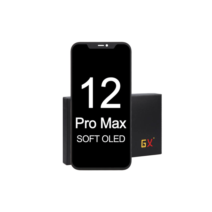 GX SOFT OLED LCD Complete for Apple iPhone 12 Pro Max - Color : Black