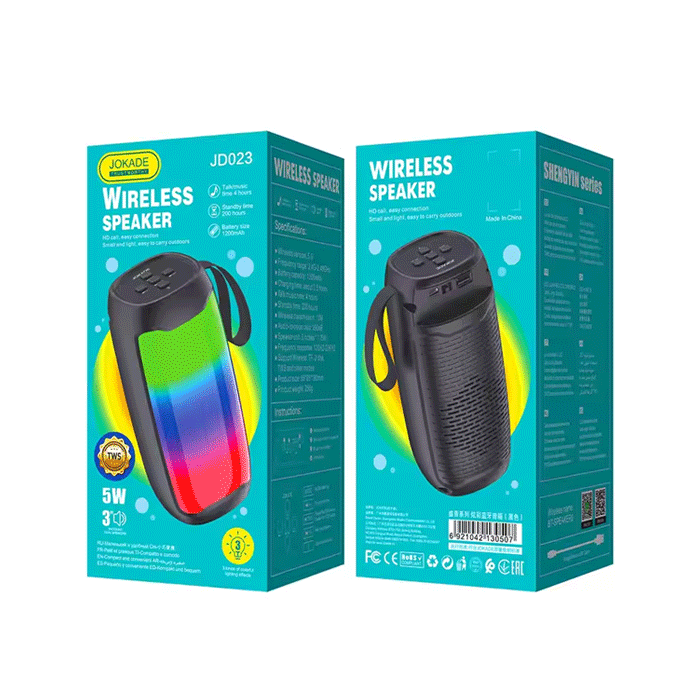 JOKADE JD023 Wireless Speaker Bluetooth RGB - Color : Black