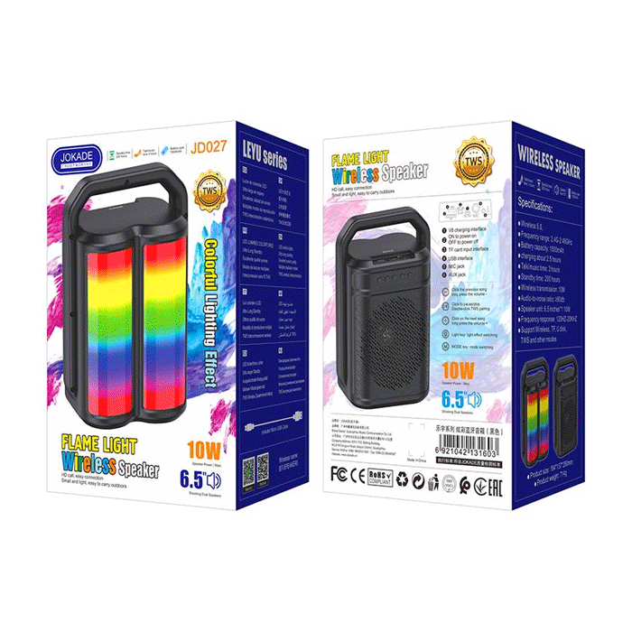 JOKADE JD027 Wireless Speaker Bluetooth RGB 10W - Color : Black