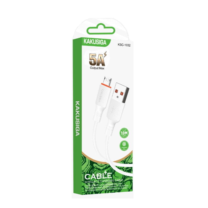 KAKUSIGA KSC-1032 Charging And DATA 1M CABLE USB Το Micro 5A - Color: White