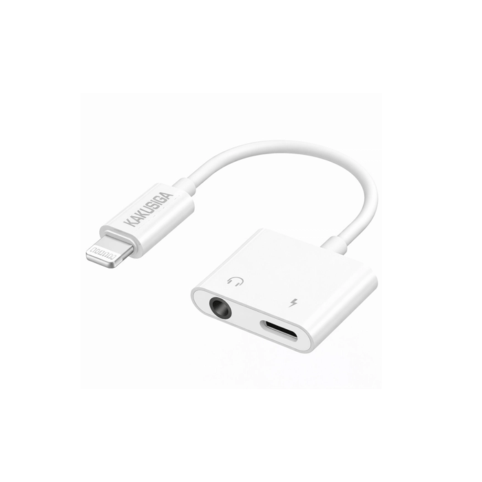 KAKUSIGA KSC-1427 Converter Lightning Male To Type-C And AUX 3.5mm Adaptor - Color : White