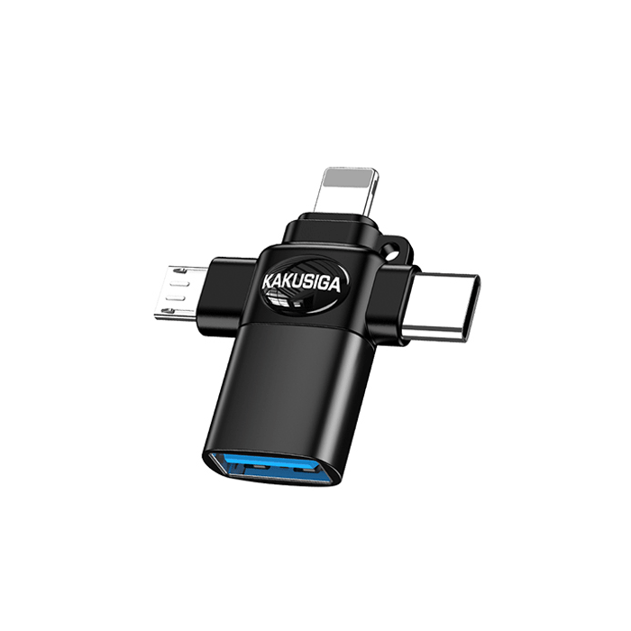 KAKUSIGA KSC-1432 Trinity OTG Adapter Type-C / Lightning / Micro Male To USB-Α Female