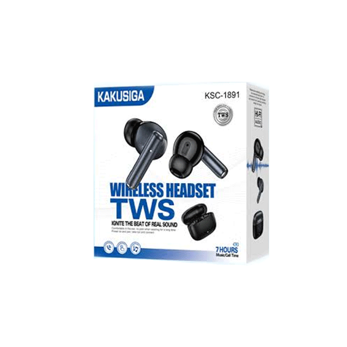 KAKUSIGA KSC-1891 True Wireless BT 6.0 Bluetooth Handsfree 7H TWS - Color : Black
