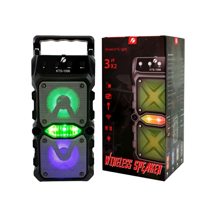 Wireless Speaker KTS-1096 Bluetooth RGB Color : Black