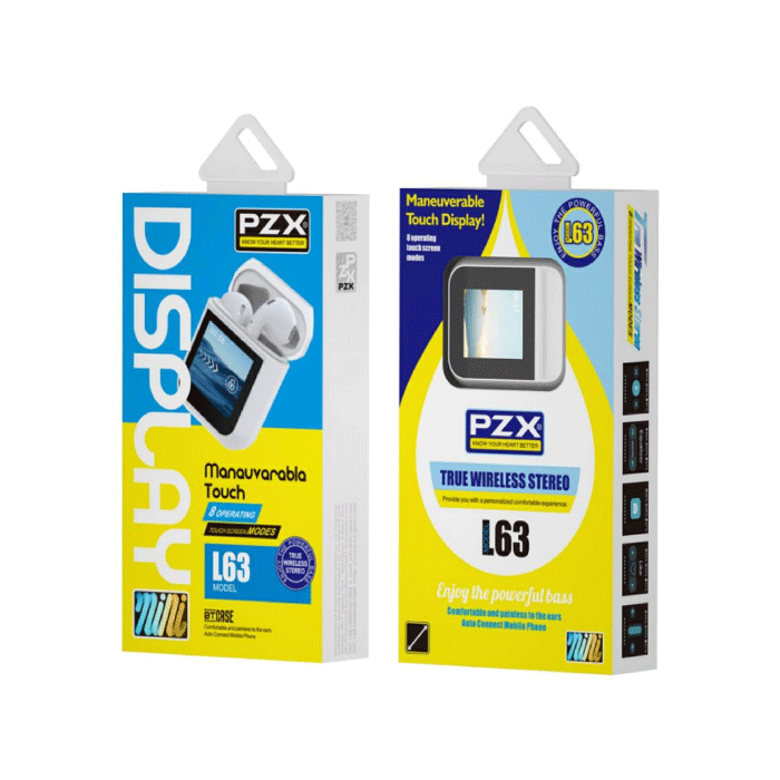 PZX L63 In-ear Wireless Bluetooth Handsfree With Touch Display - Color : White