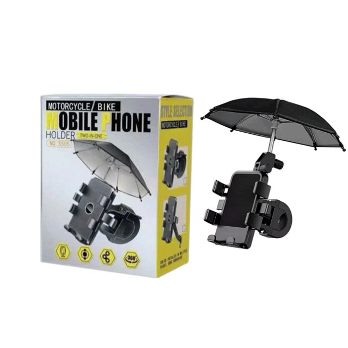 O-LONNIE S505 Motor Phone holder 360° With Umbrella - Color: Black