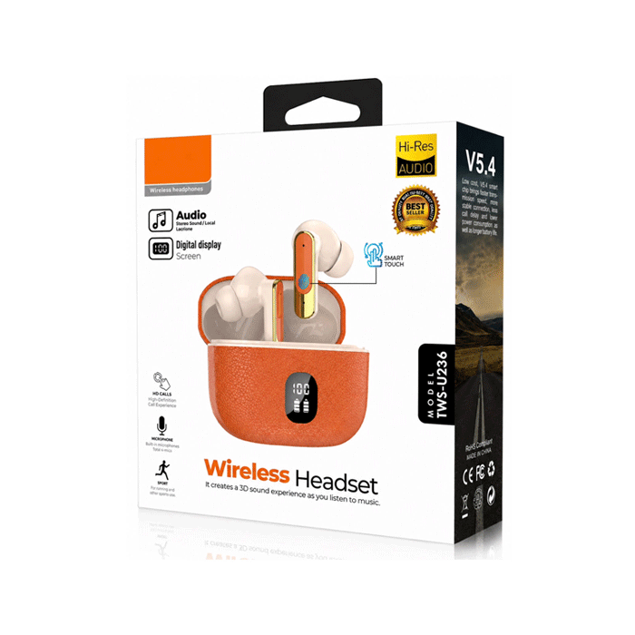 TWS-U236 True Wireless Bluetooth Handsfree Digital Display - Color : Black