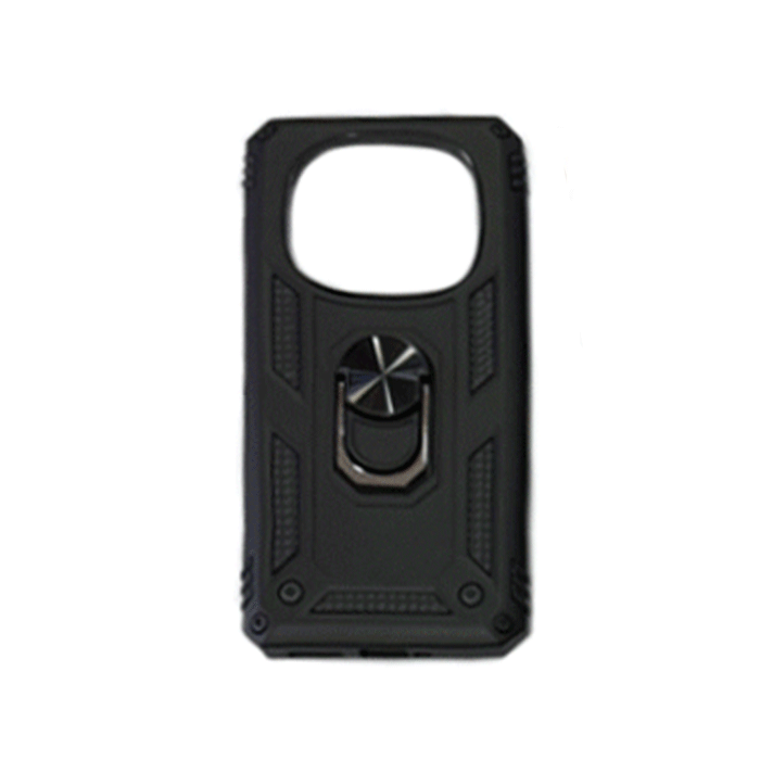Armor Ring Stand Back Cover For Xiaomi Redmi 14C - Color : Black