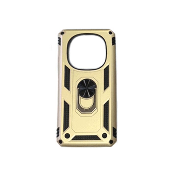 Armor Ring Stand Back Cover For Xiaomi Redmi 14C - Color : Gold
