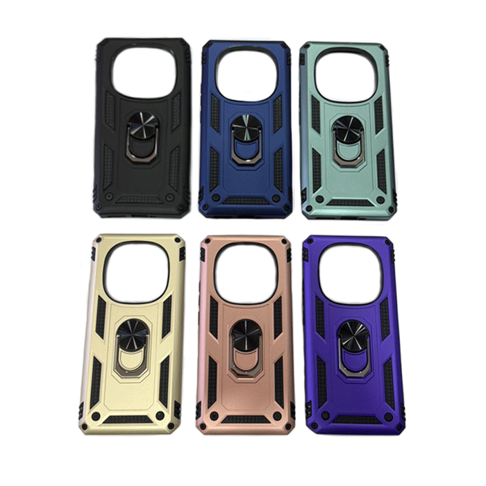 Armor Ring Stand Back Cover For Xiaomi Redmi 14C - Color : Green