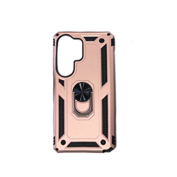 Armor Ring Stand Back Cover For Samsung Galaxy S23 Ultra - Color : Rose Gold