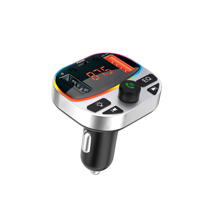 PZX T8S Multifunchion Wireless Car FM Player PD25W - Color : Black