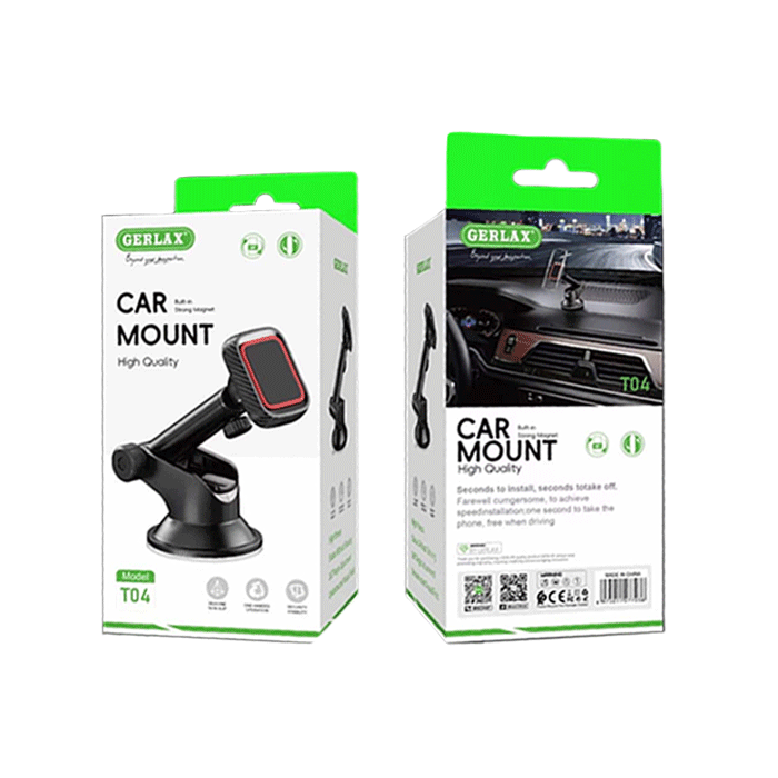 GERLAX T04 Fixing Wing Arm Car Phone holder - Color: Black