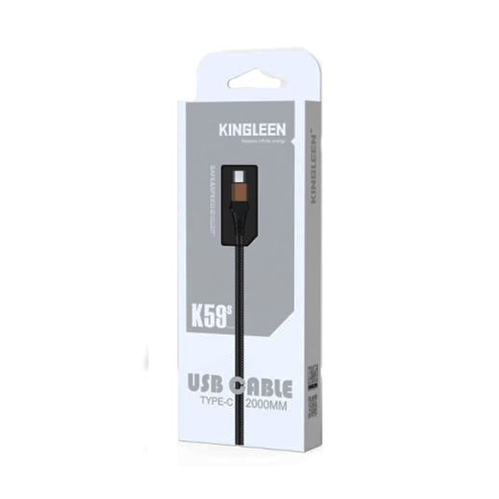 KINGLEEN K59S Charging And DATA 2M CABLE USB Το Type-C 2.1A - Color: Black