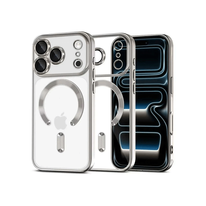 Magsafe Back Cover HQ For Iphone 17 Pro Max With Camera Lens - Color : Silver