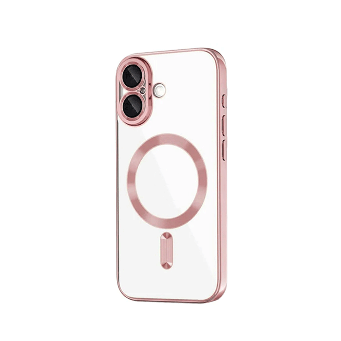 Magsafe Back Cover HQ For Iphone 16 Plus With Camera Lens - Color : Rose Gold