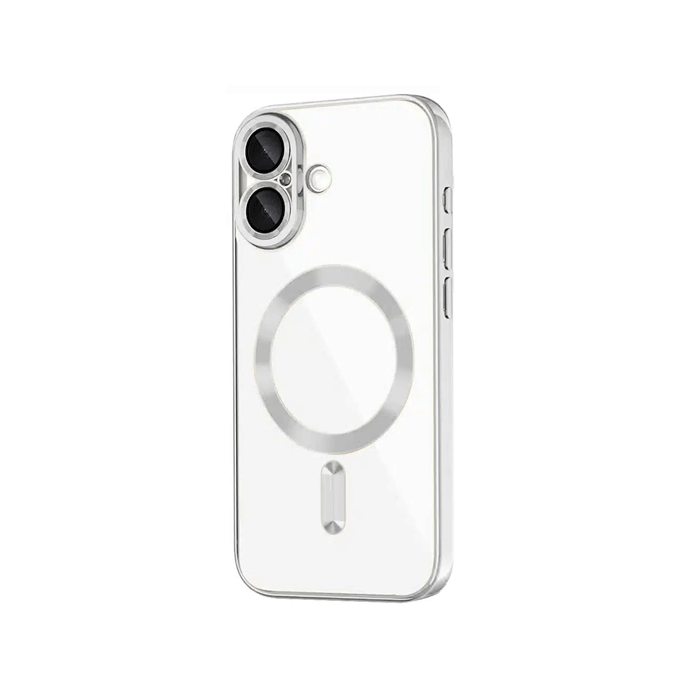 Magsafe Back Cover HQ For Iphone 16 Plus With Camera Lens - Color : Silver