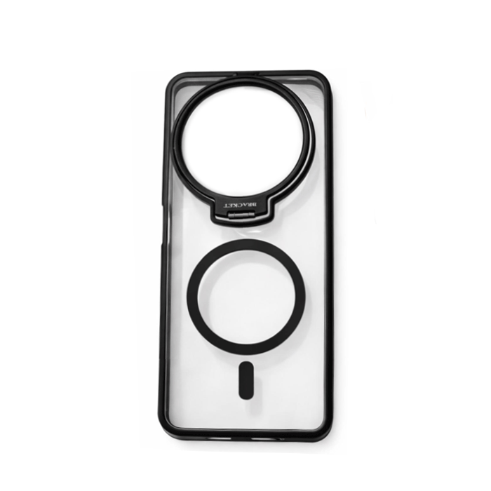 New Magsafe Back Cover For Xiaomi Redmi 14C With Stand - Color : Black