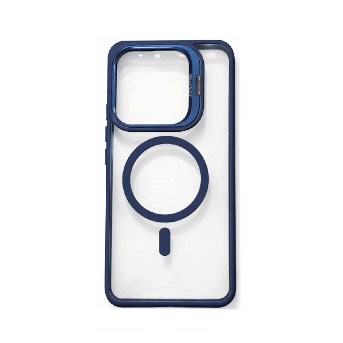 New Magsafe Back Cover For Xiaomi Poco X7 Pro With Stand - Color : Dark Blue