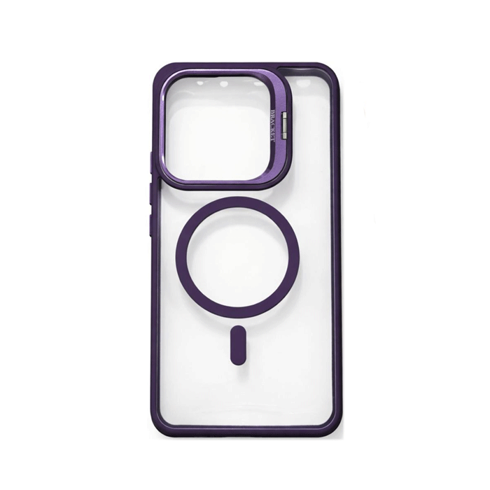 New Magsafe Back Cover For Xiaomi Poco X7 Pro With Stand - Color : Purple