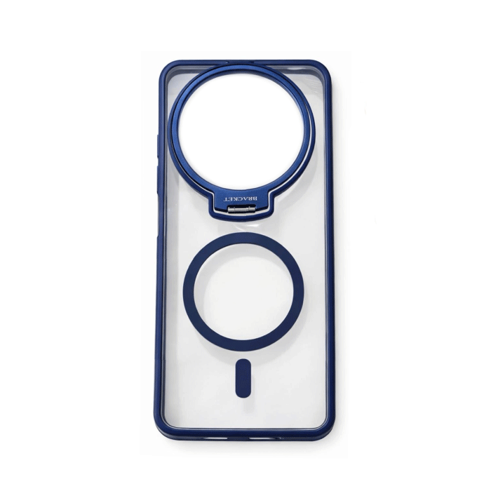 New Magsafe Back Cover For Xiaomi Redmi Note 14 Pro 4G With Stand - Color : Dark Blue