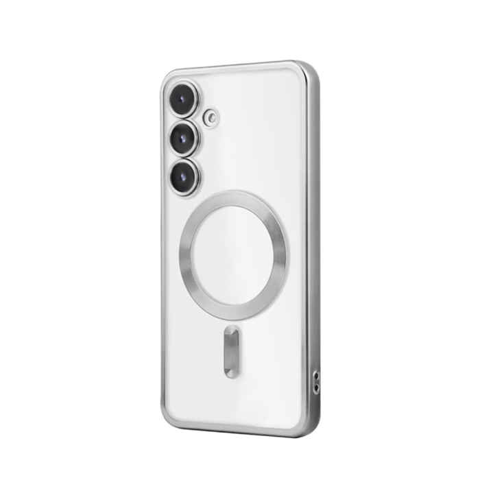 Magsafe Back Cover HQ For Samsung Galaxy S24 With Camera Lens - Color : Silver