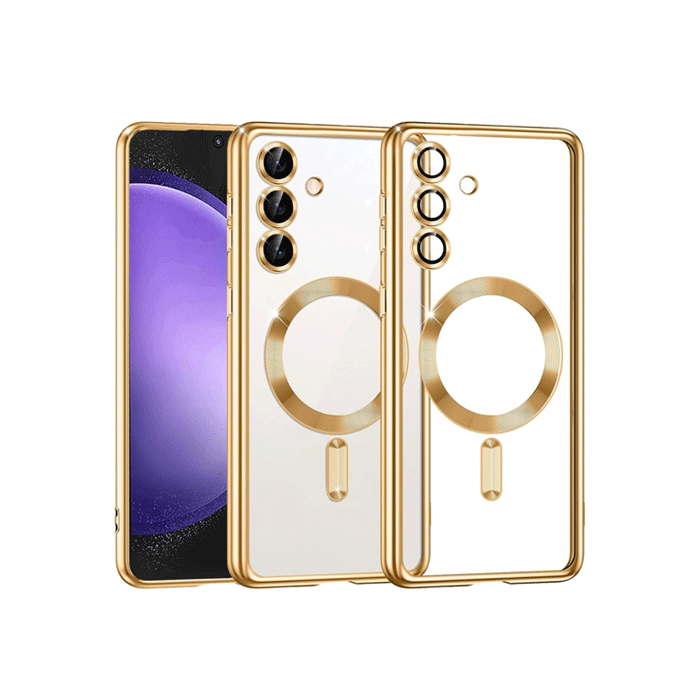 Magsafe Back Cover HQ For Samsung Galaxy S24 FE With Camera Lens - Color : Gold