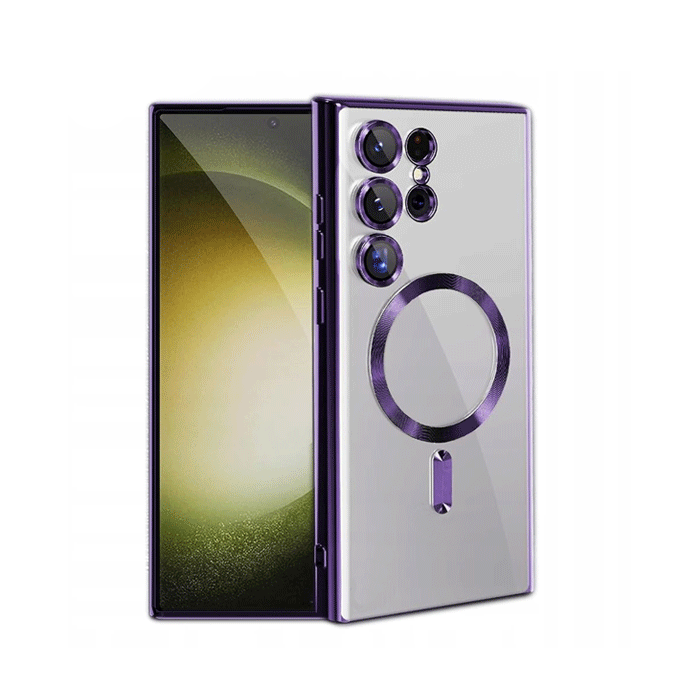 Magsafe Back Cover HQ For Samsung Galaxy S24 Ultra With Camera Lens - Color : Purple