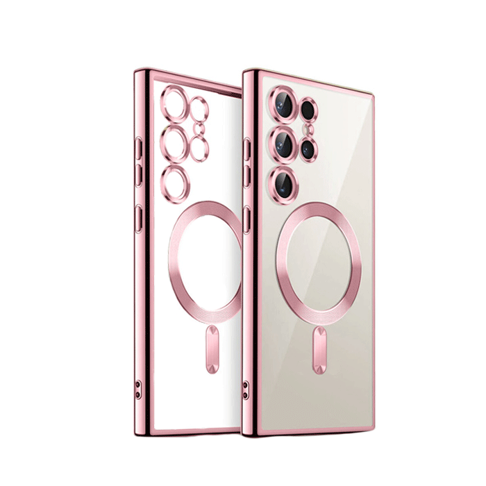 Magsafe Back Cover HQ For Samsung Galaxy S24 Ultra With Camera Lens - Color : Rose Gold