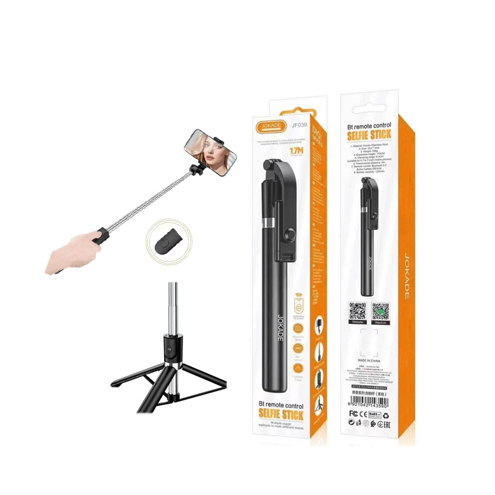 JOKADE JF039 Tripod Bluetooth Remote Control Selfie Stick - Color : Black