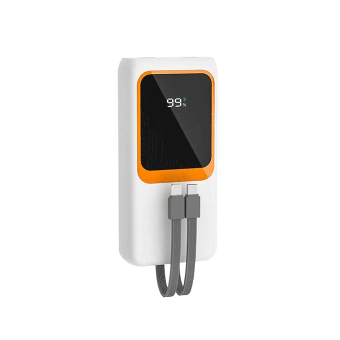PZX V28 Power Bank 22.5W Fast Charging 30000mAh With 1 Cable Type-C And 1 Cable Lightning - Color : White