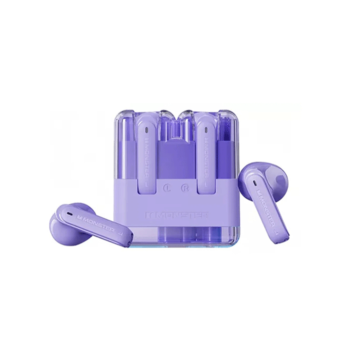 Monster XKT12 Earbud Bluetooth Earphones With Charging Case - Color : Purple