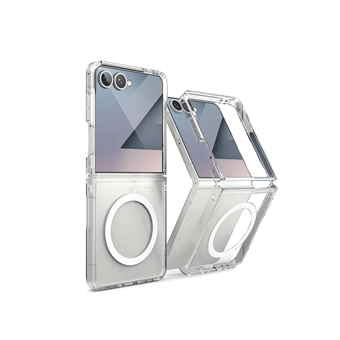Magsafe Silicone Back Cover For Samsung Galaxy Z Flip 7 - Color : Clear